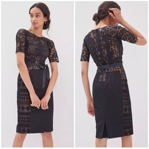 Byron Lars Beguile Carissima Black Cream Lace Dress Size 0